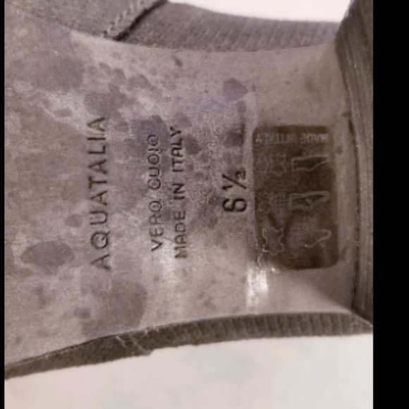 AQUATALIA ITALIAN WOMEN ANKLE BOOTS BACK ZIPPER GRAY SUEDE SIZE 6.5 - Picture 10 of 10